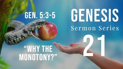 Genesis Sermon Series 21. Why the Monotony? Part 1. Genesis 5:3-5