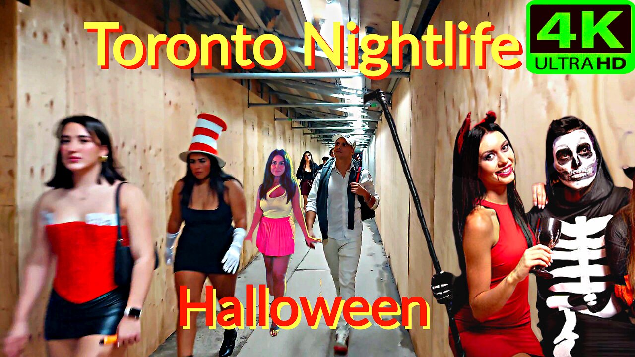 【4K】Toronto Night Halloween 🎃 Canada 🇨🇦