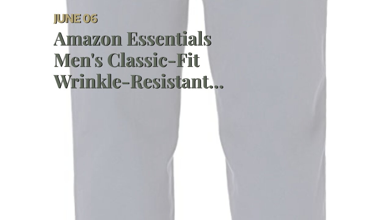 Amazon Essentials Men's Classic-Fit Wrinkle-Resistant Flat-Front Chino Pant (Available in Big &...