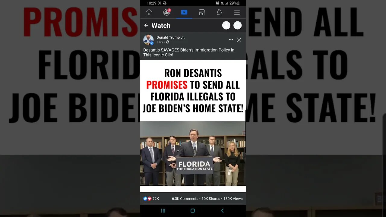 Florida Governor DeSantis. I will ship Illegals from my State to Joe Bidens State.