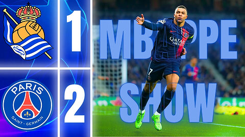 Real Sociedad vs PSG 1-2 UCL RO16 in English | Mbappe Goal