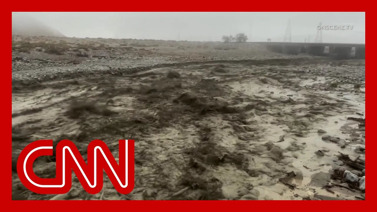 See mud-covered roads left behind by Tropical Storm Hilary