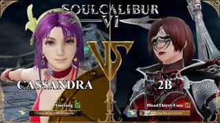 Cassandra (Amesang) VS 2B (BloodThirstyEmu) (SoulCalibur VI — Xbox One Casual)