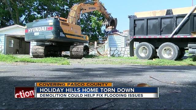 Pasco home demolished to fix flooding problems