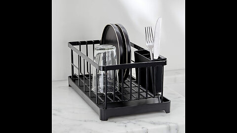 YAMAZAKI home 2876 Wire Dish Drainer Rack, One Size, Black