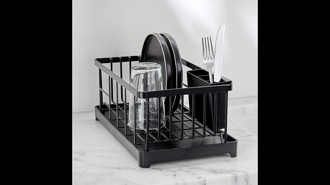 YAMAZAKI home 2876 Wire Dish Drainer Rack, One Size, Black