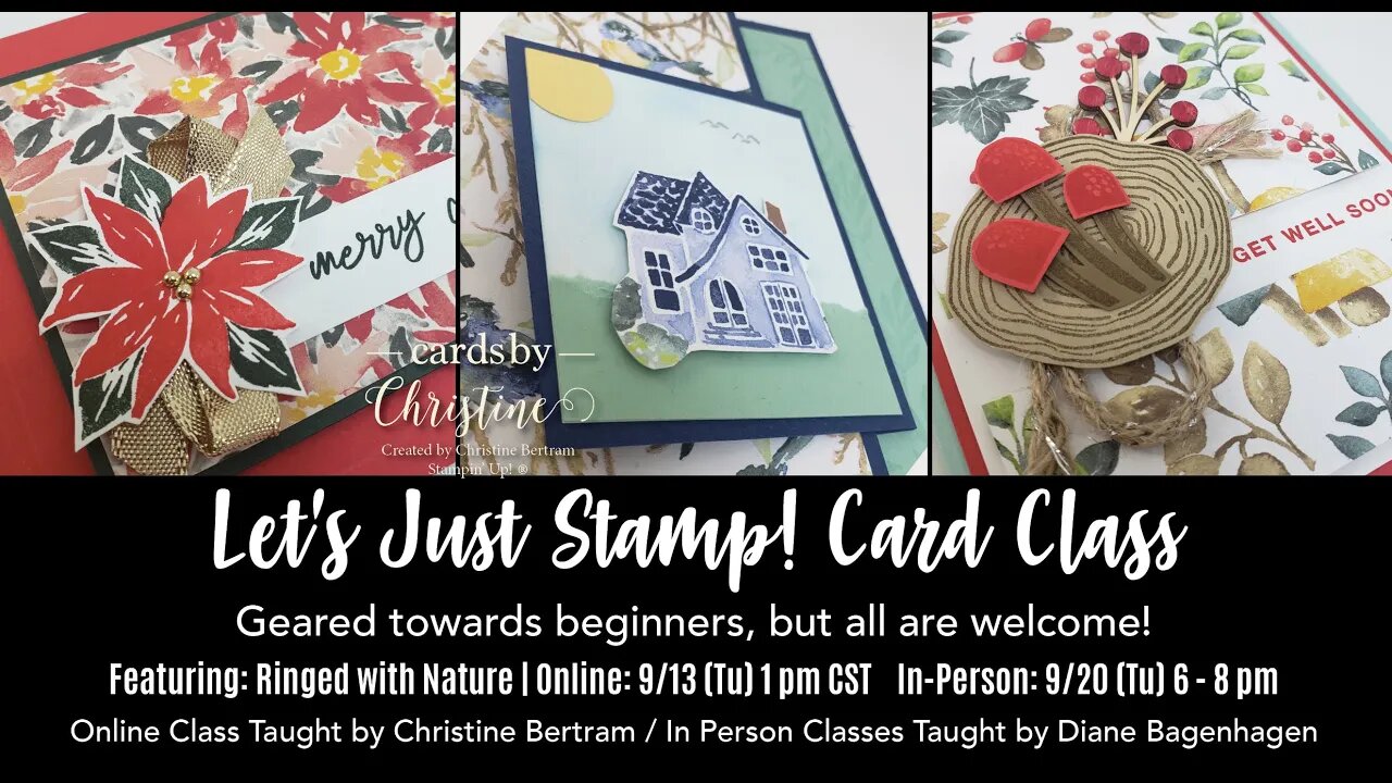 Let's Just Stamp featuring Ringed with Nature with Cards by Christine