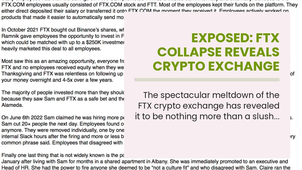 Exposed: FTX Collapse Reveals Crypto Exchange Was Nothing But A Democrat Slush Fund