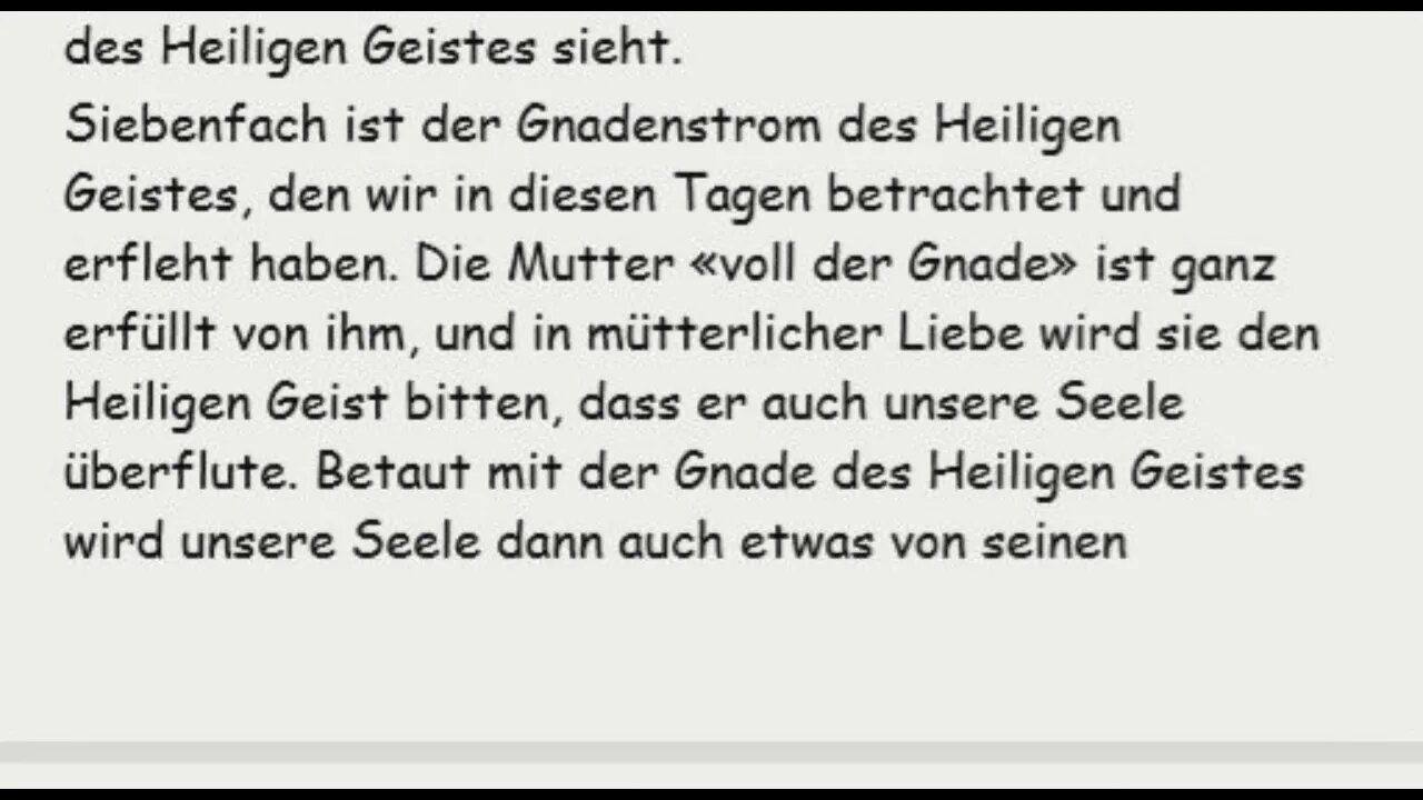 Achter Tag, Novene zum Hl Geist Maria, Gnadenvolle, bitte für uns!