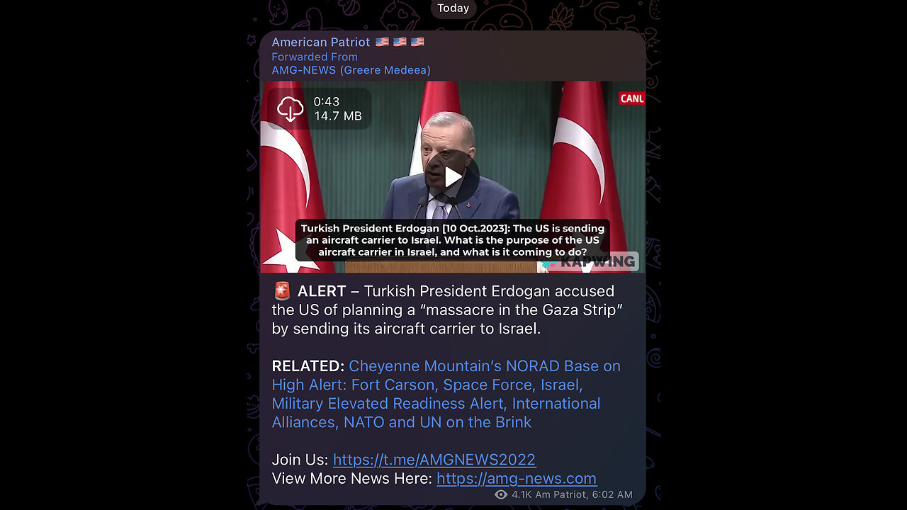 🚨 ALERT – Turkish President Erdogan accused the US of planning a “massacre in the Gaza Strip”