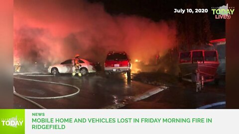 Mobile home and vehicles lost in Friday morning fire in Ridgefield