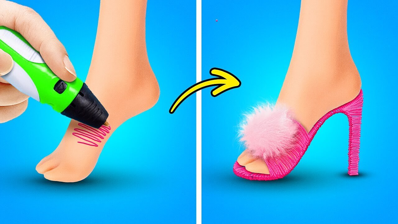 Amazing 3D-pen Crafts And DIY Shoes for Barbie 😍 Cute Mini-Crafts For Dolls