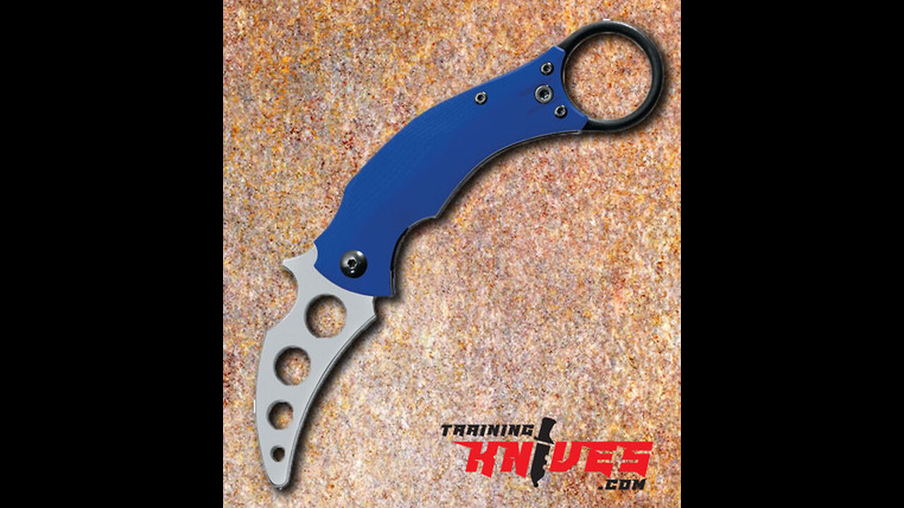 Fox Black Bird Satin Bohler N690 Blue G10 Handle Karambit Trainer FOX591TK