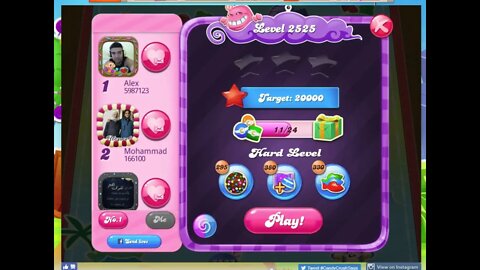 Candy Crush Level 2525 Audio Talkthrough, 3 Stars 0 Boosters