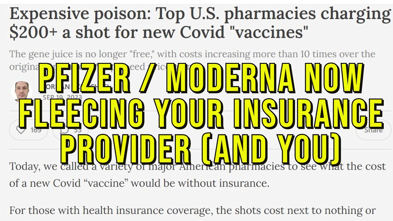 Pfizer / Moderna Fleecing You / Your Insurance Provider (x10) For Updated Vaccines