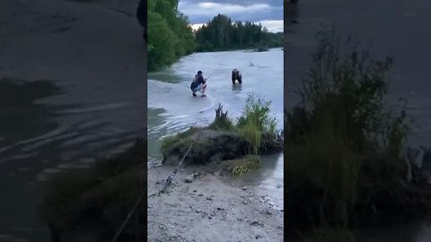 This fish is mine, fisherman