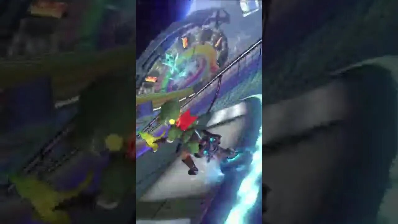 Link Driving On Rainbow Road in Mario Kart 8 Deluxe