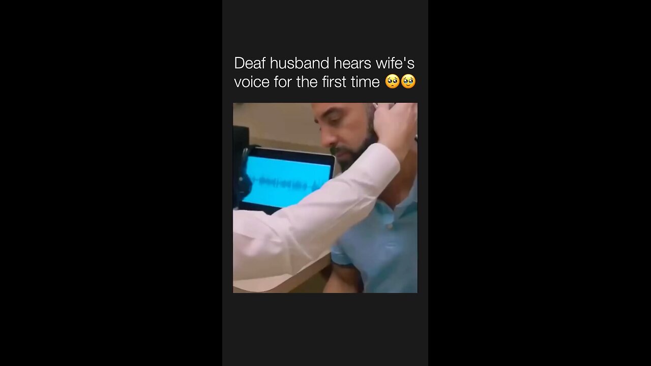 Deaf husband hear wife's voice for the first time 😁😁😁