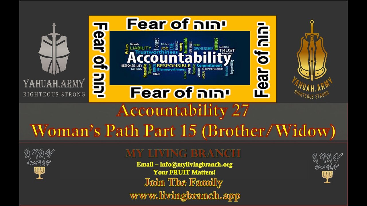 01-12-2024 Accountability Part 27 Womans Path 15 Brother and Widow