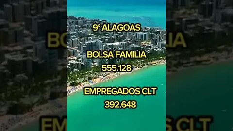 Estados onde tem mais bolsa família que carteira assinada.