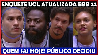 BBB22 ENQUETE UOL MUDOU TUDO! QUEM SAI HOJE NO 15º PAREDÃO ENTRE ELIEZER, JESSI, ARTHUR E DOUGLAS