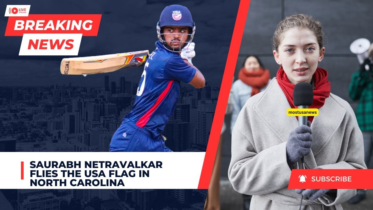 Saurabh Netravalkar flies the USA flag in North Carolina Saurabh The American Cricket news