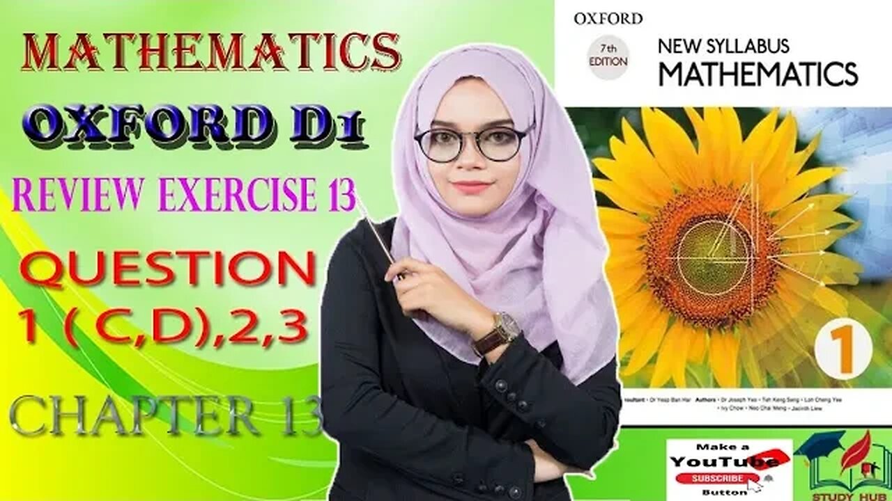 D1 Math Oxford Chapter 13 Review exercise 13 Question 1 (C,D),2,3 Chapter no 13 complete Solution