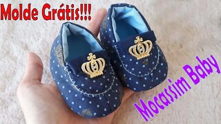 Molde Grátis! Sapatinho Baby Mocassim