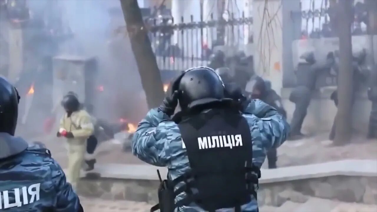 The Ukrainian Coup, peaceful protestors at work again.