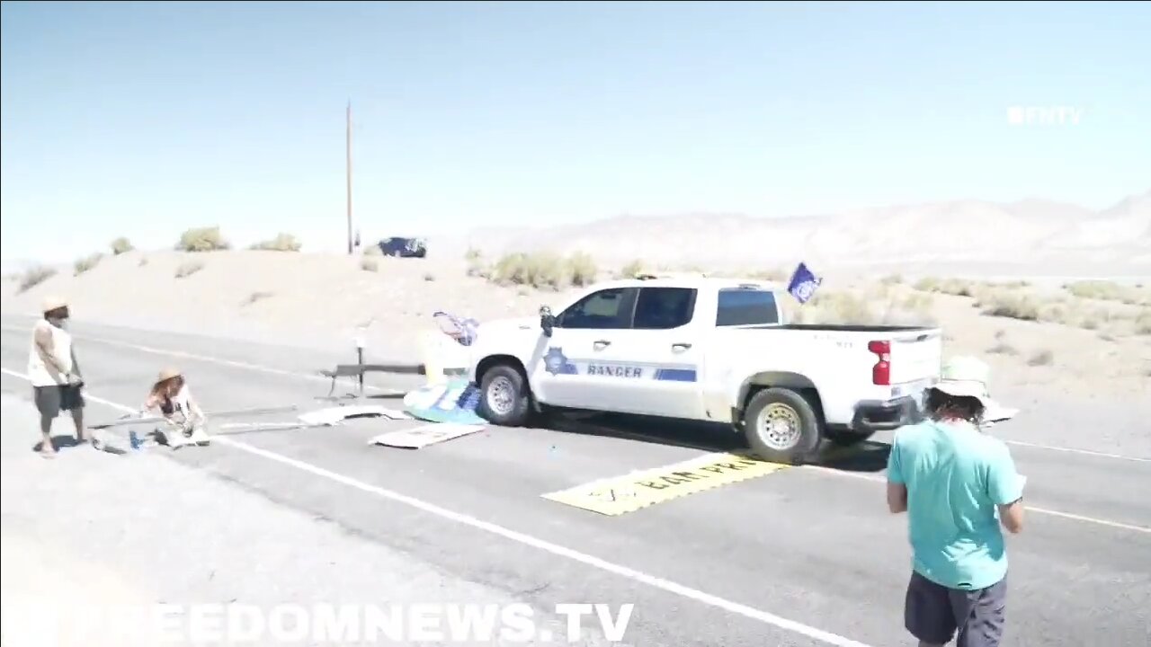 Tribal Rangers ram through climate protest blockade, point a gun at an activists and arrest them