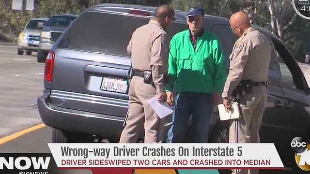 Elderly man drives in wrong direction on Interstate 5