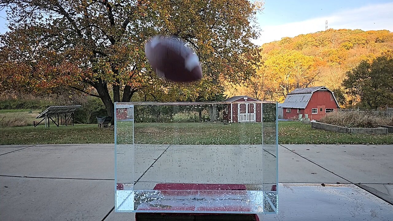 Slow Motion Football Experiment Ball Drop / Splash