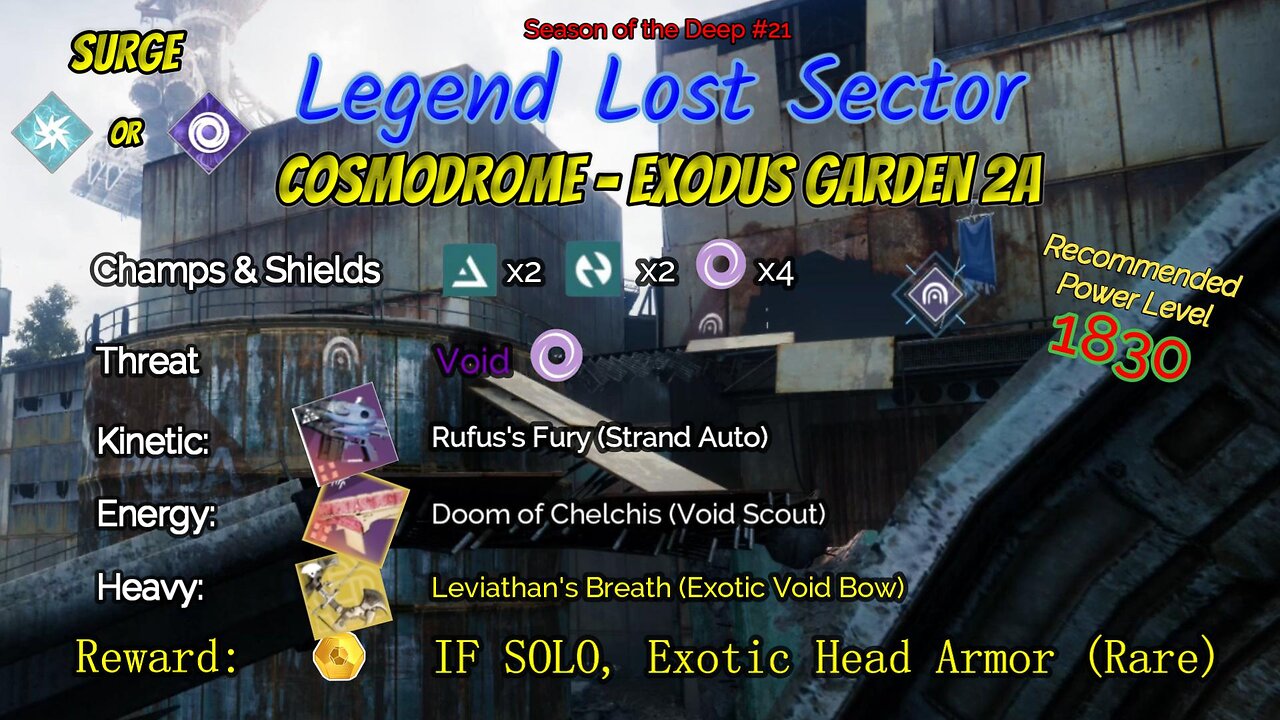 Destiny 2 Legend Lost Sector: Cosmodrome - Exodus Garden 2A on my Arc Titan 6-24-23