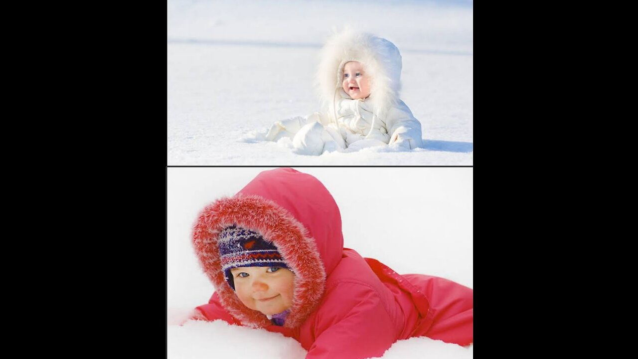 Funny and cute baby in the snow/ cute baby playing 😍