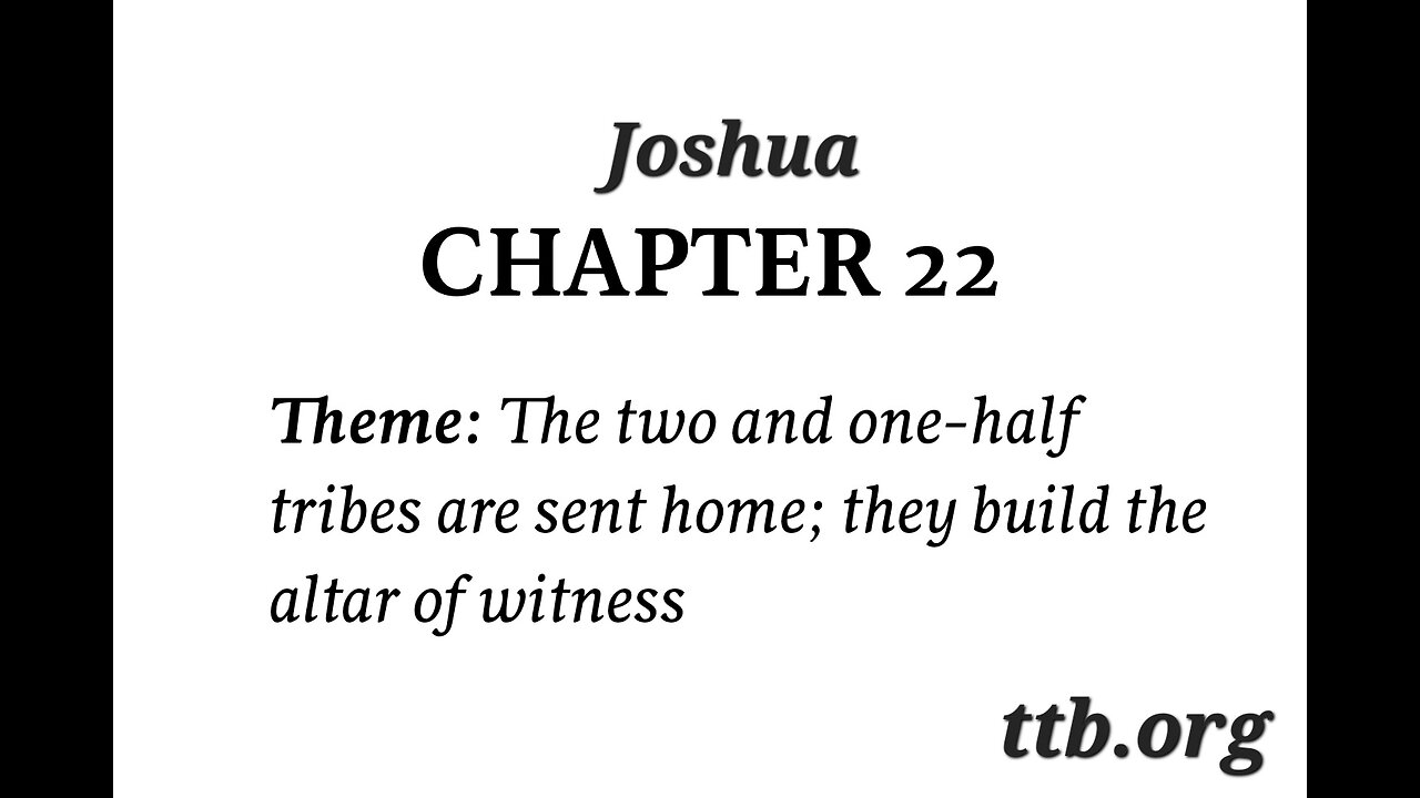 Joshua Chapter 22 (Bible Study)