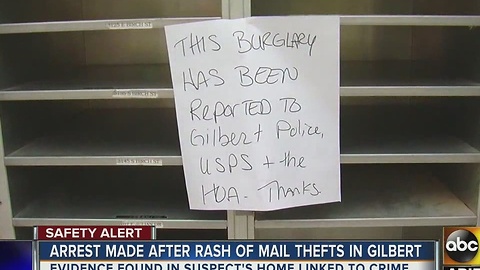 Officials hope Gilbert mail theft serves as reminder for holidays