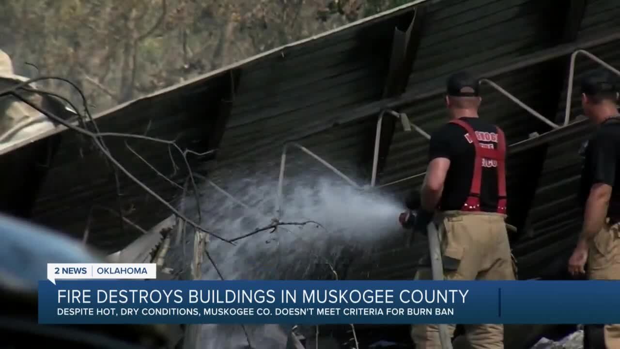 Fire Destroys Buildings in Muskogee County