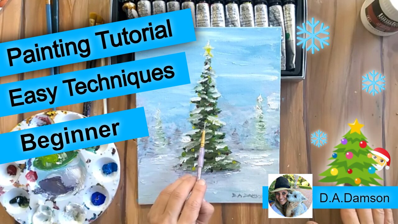 Christmas Tree Acrylic Painting Tutorial