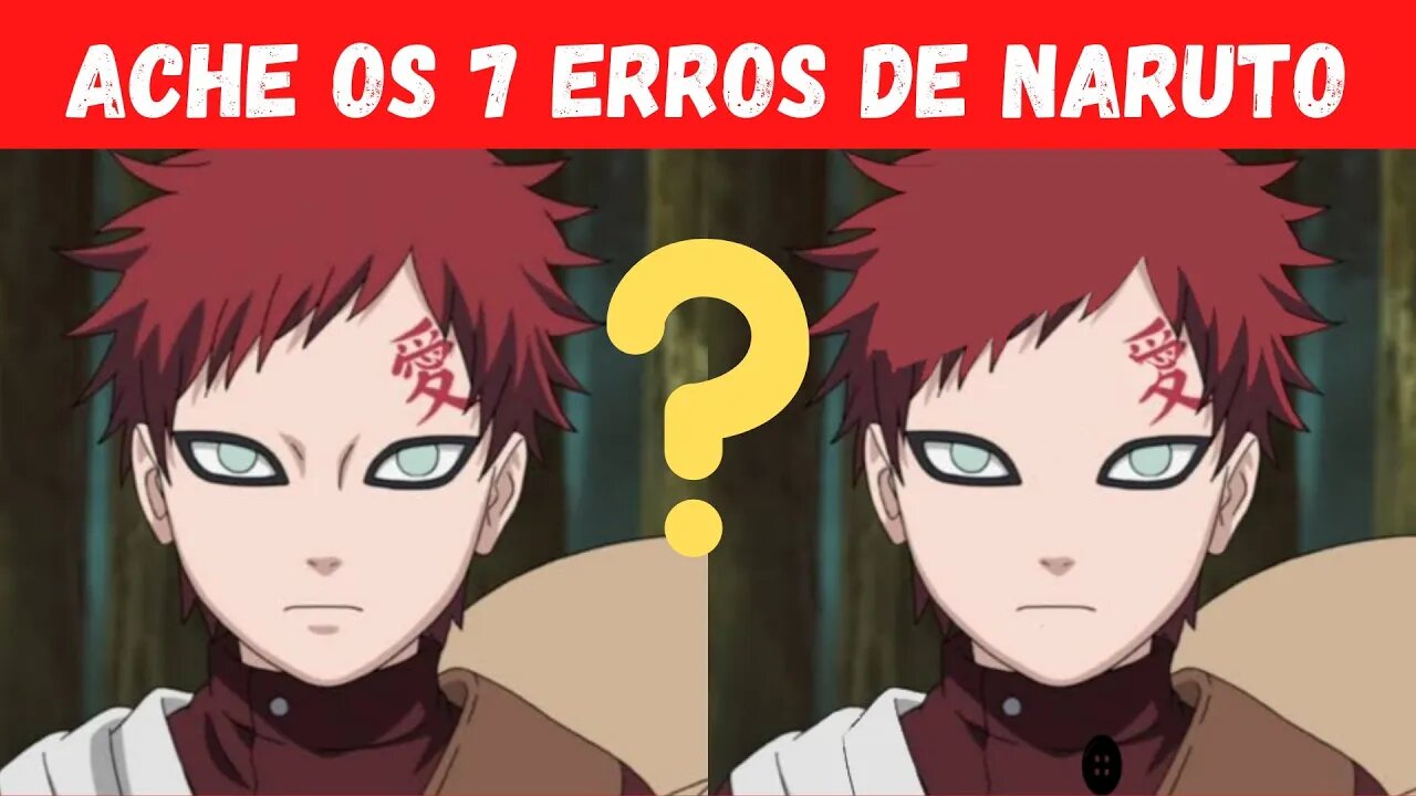 JOGO DOS 7 ERROS DE NARUTO 💥 QUIZ NARUTO