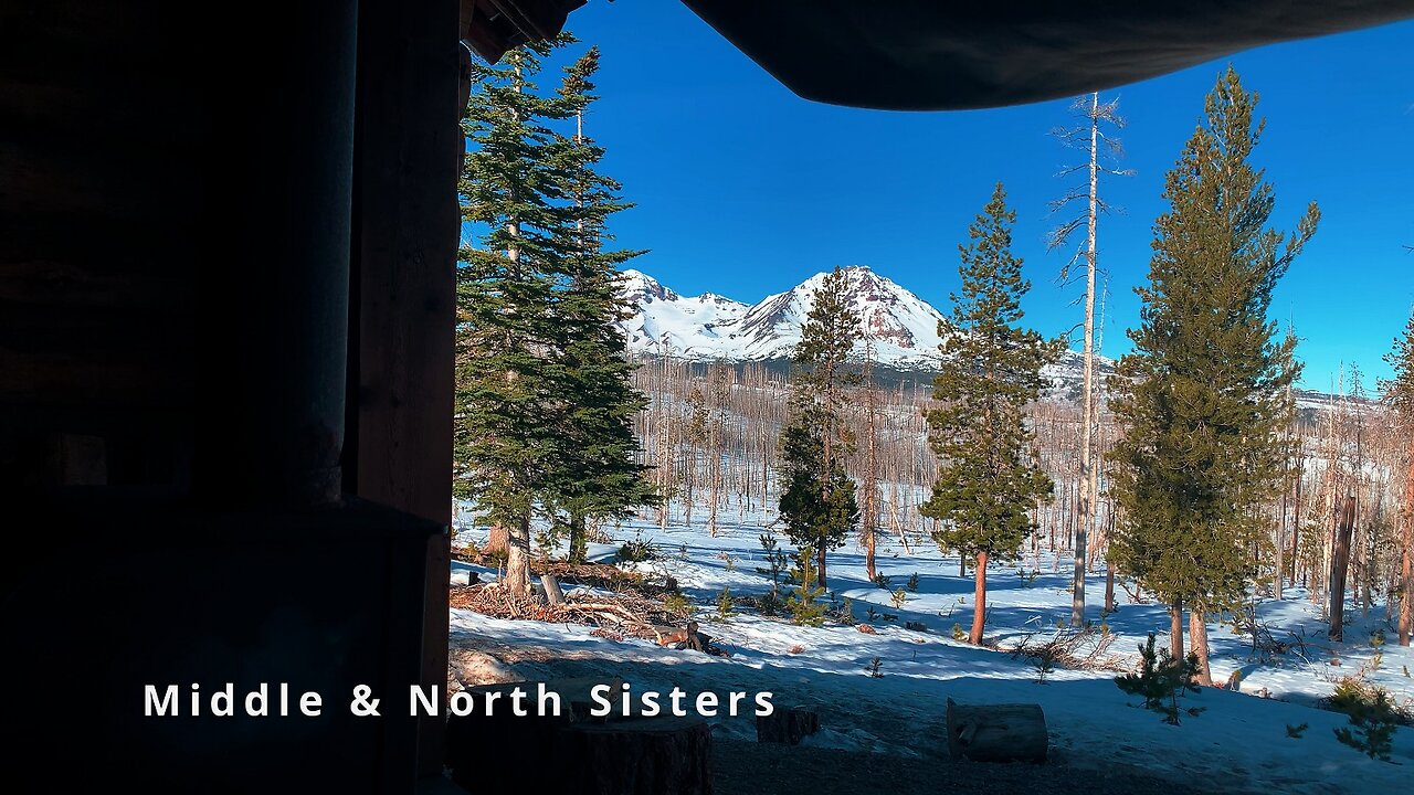 Hiking Pine Tree Passageways to Rustic Jeff View Log Cabin Shelter! | 4K Winter Snow Central Oregon