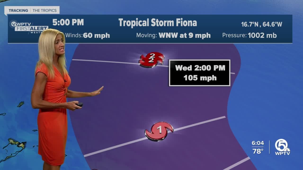 Tropical Storm Fiona - Saturday 5 p.m. advisory