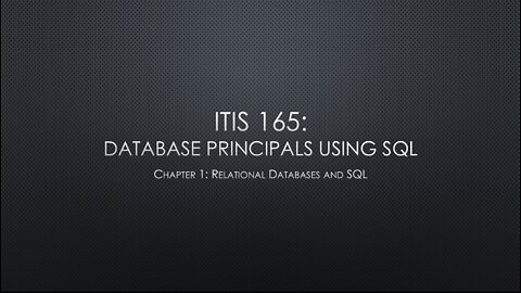 ITIS-165 Chapter 1 Lecture