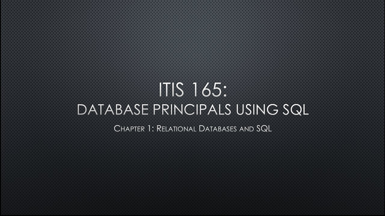 ITIS-165 Chapter 1 Lecture