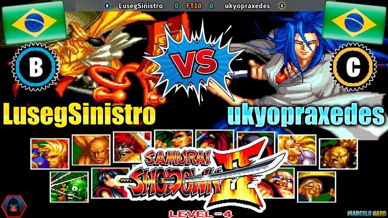 Samurai Shodown II (LusegSinistro Vs. ukyopraxedes) [Brazil Vs. Brazil]