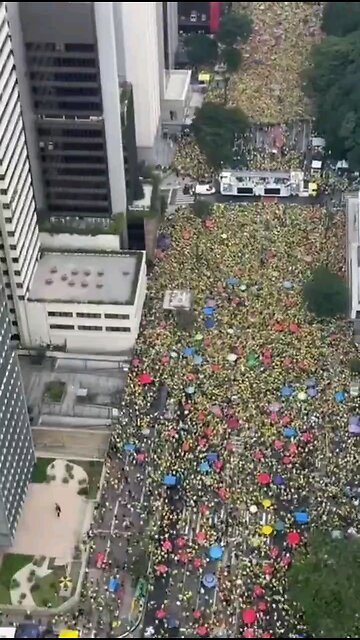 Aerial image of rally called by Jair Bolsonaro yesterday,25/February/2024