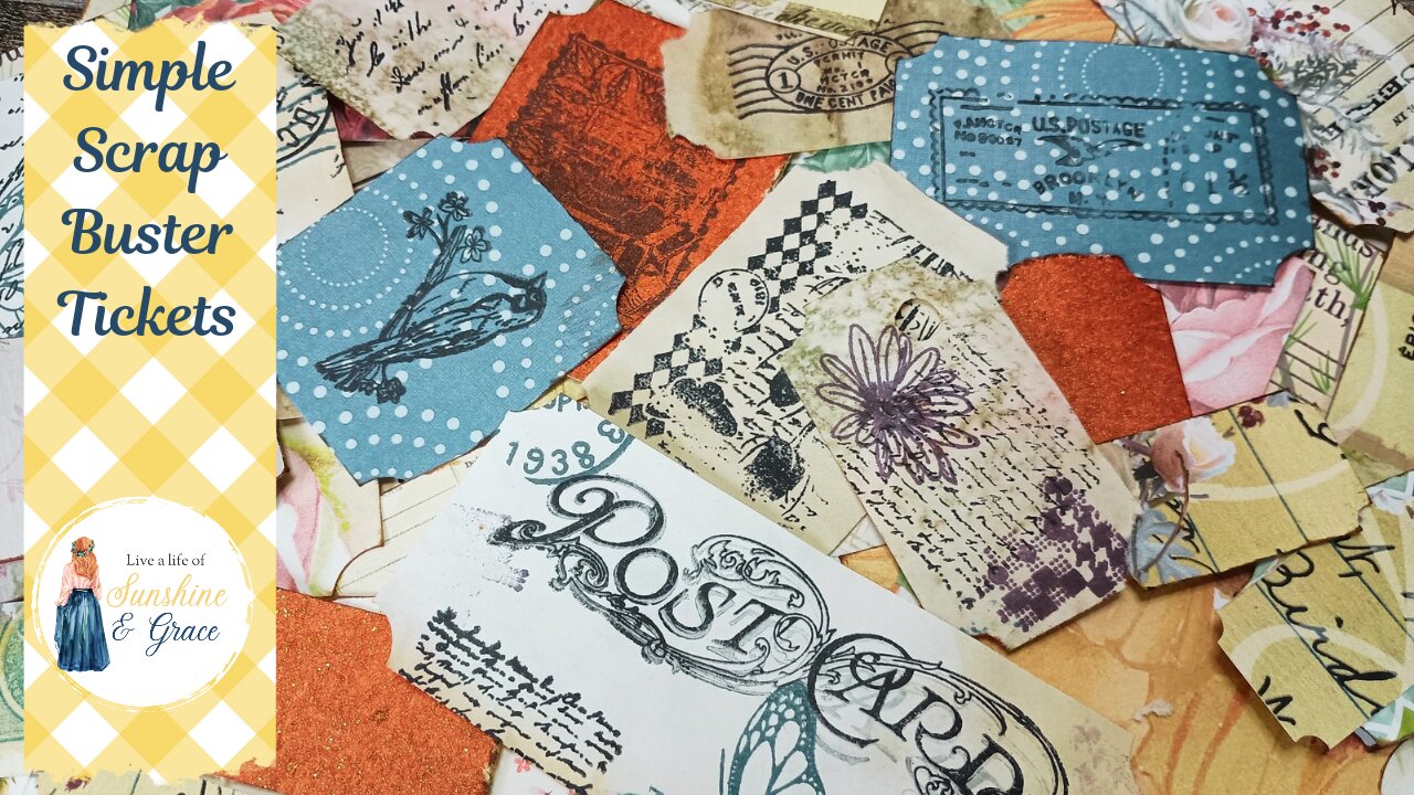 Simple Scrap Buster Tickets, easy mass make custom project, junk journal ephemera build your stash