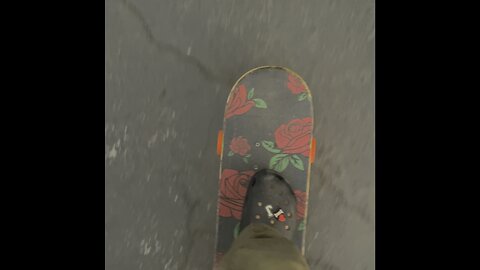 Cruising on my skateboard