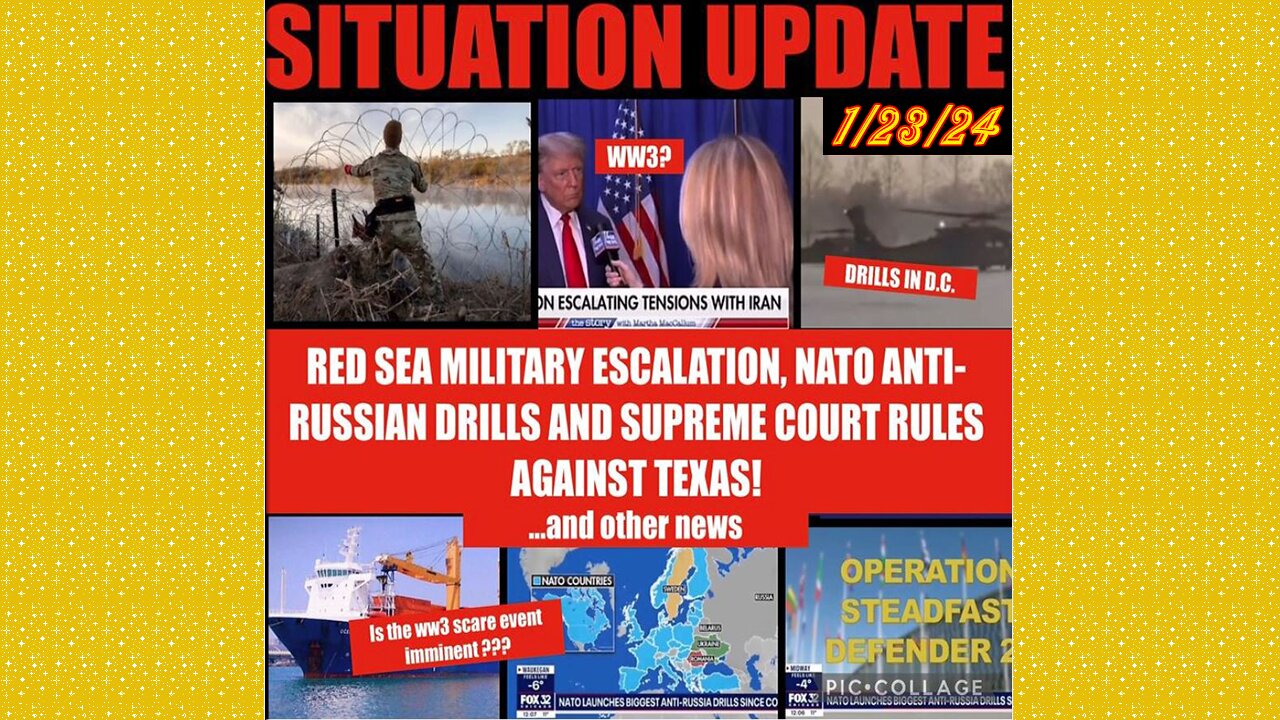 SITUATION UPDATE 1/23/24 - Climate Crisis Scam, Gcr/Judy Byington Update, Trump Warns Of Ww3