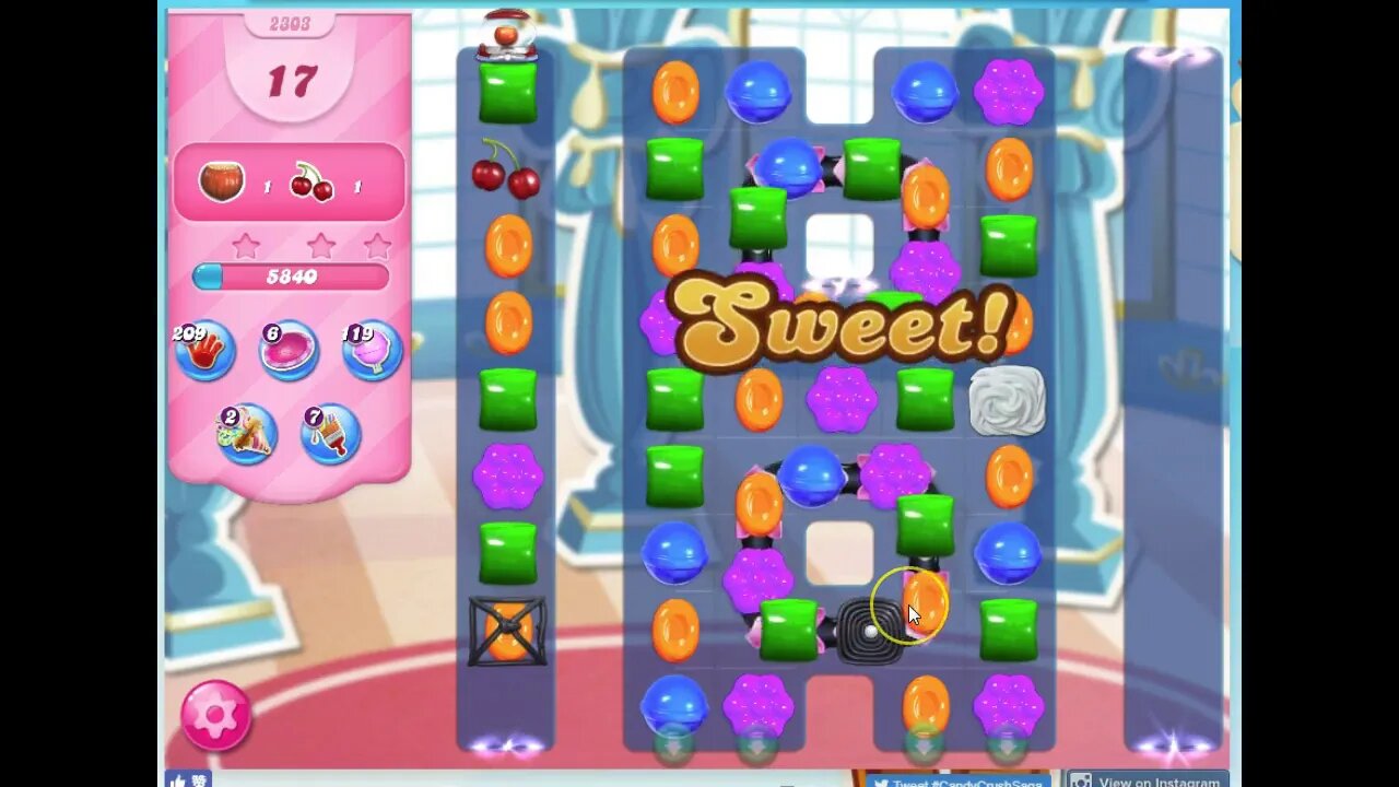 Candy Crush Level 2303 Audio Talkthrough, 3 Stars 0 Boosters