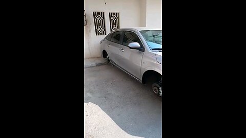 thieves stole the 4 tyres